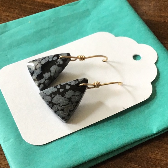 Snowflake Obsidian Necklace and Earrings - Picture 3 of 7